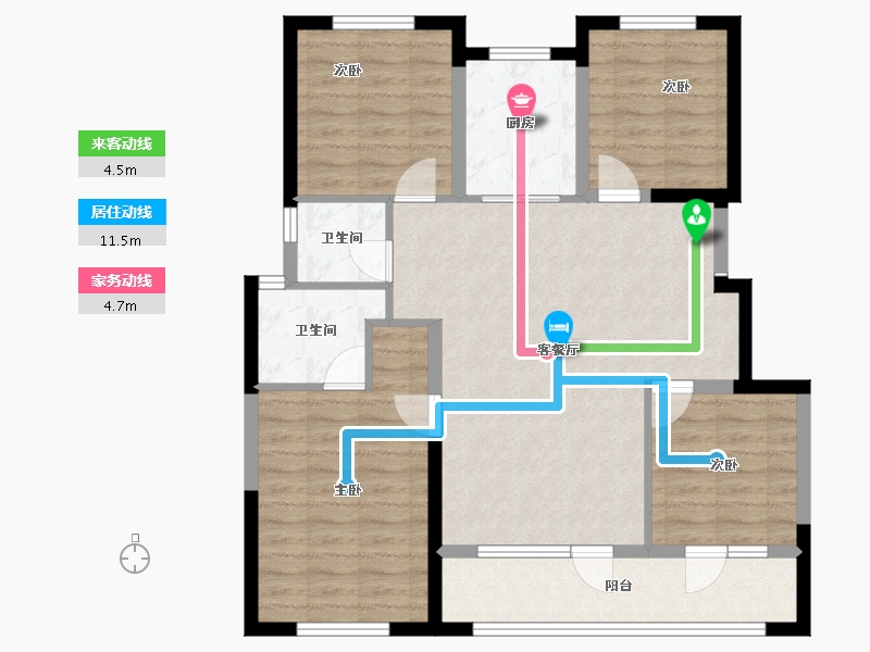 宁夏回族自治区-银川市-嘉屋文宸府-95.20-户型库-动静线