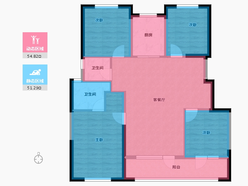 宁夏回族自治区-银川市-嘉屋文宸府-95.20-户型库-动静分区