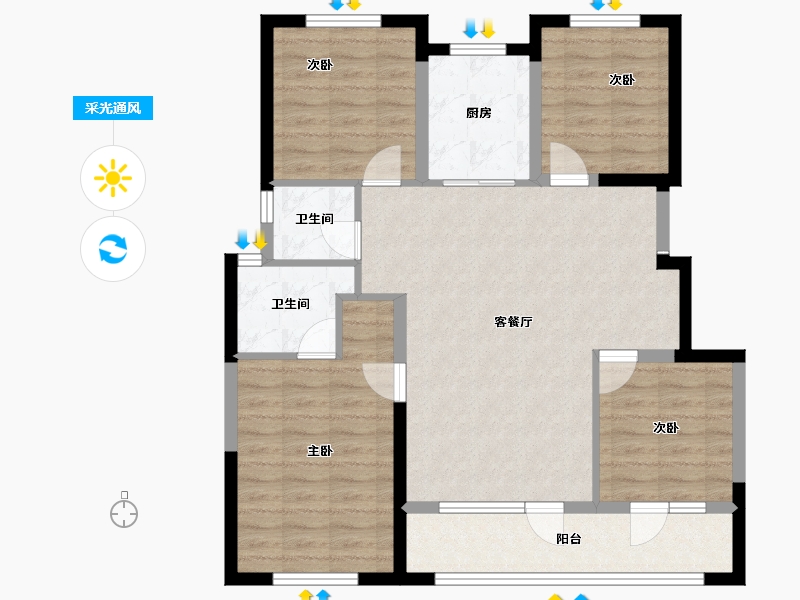 宁夏回族自治区-银川市-嘉屋文宸府-95.20-户型库-采光通风