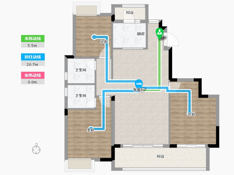 湖北省-宜昌市-广华春风壹品-107.51-户型库-动静线