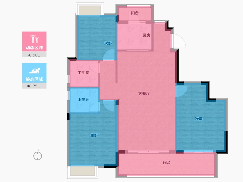 湖北省-宜昌市-广华春风壹品-107.51-户型库-动静分区