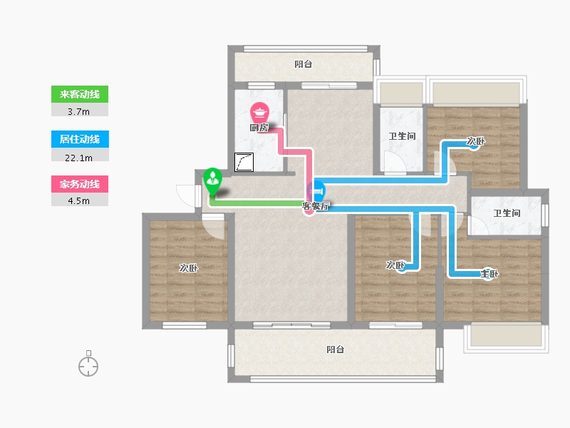 广东省-湛江市-飞鹏万荟世界·铂悦-126.66-户型库-动静线