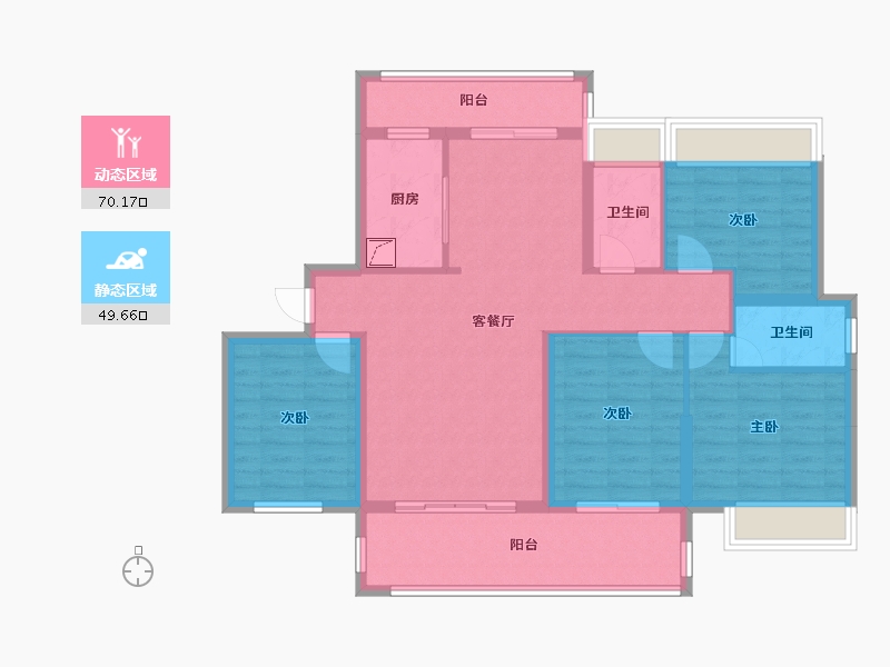 广东省-湛江市-飞鹏万荟世界·铂悦-126.66-户型库-动静分区