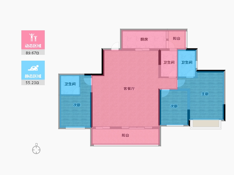 四川省-成都市-中国铁建西派金沙-131.19-户型库-动静分区