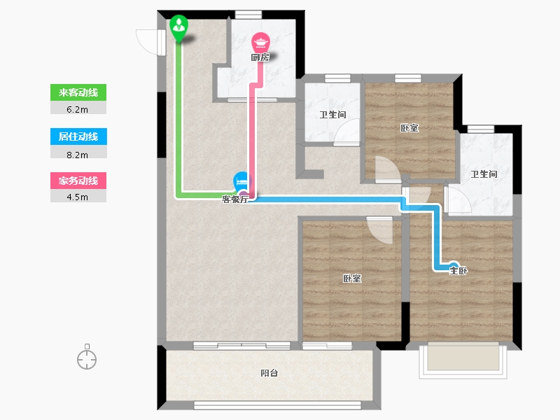 安徽省-蚌埠市-海创·珑璟台-89.60-户型库-动静线