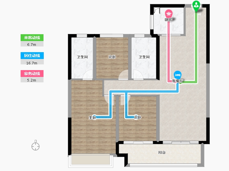 山西省-晋中市-电建地产·晋中洺悦宸苑-104.00-户型库-动静线