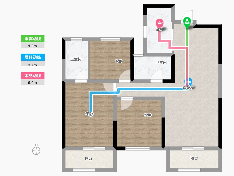 湖南省-长沙市-鑫湘雅韵-94.40-户型库-动静线