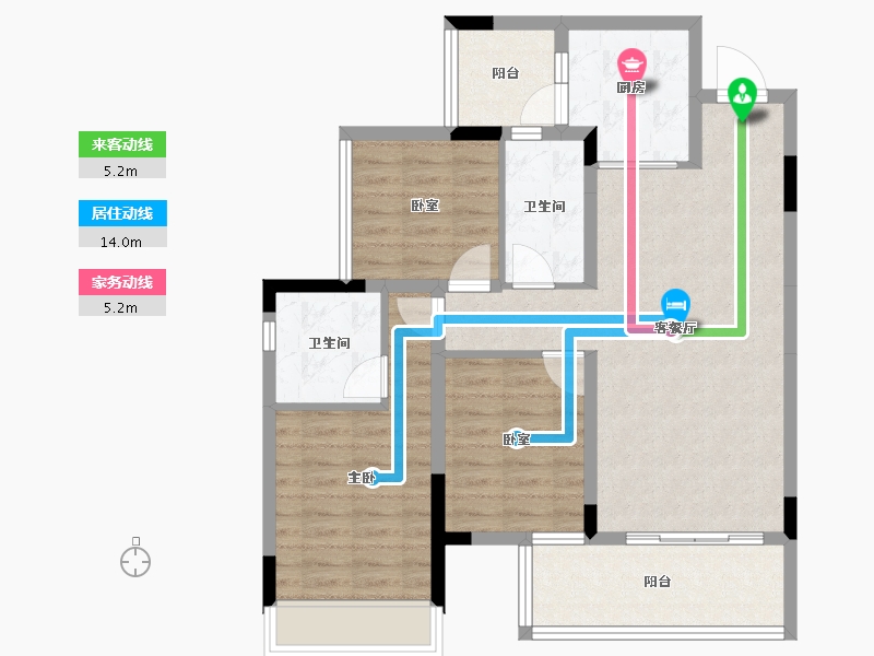 广西壮族自治区-桂林市-交投彰泰漓东新城-85.39-户型库-动静线