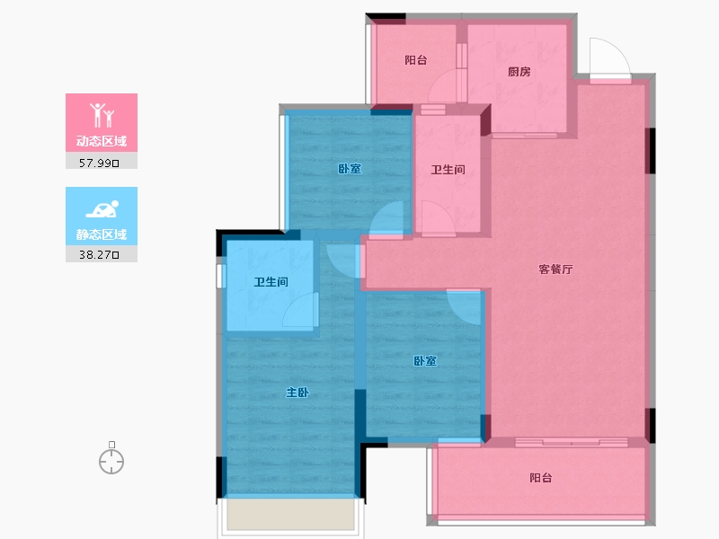 广西壮族自治区-桂林市-交投彰泰漓东新城-85.39-户型库-动静分区