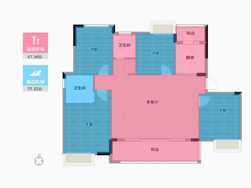 湖北省-宜昌市-广华春风壹品-113.45-户型库-动静分区