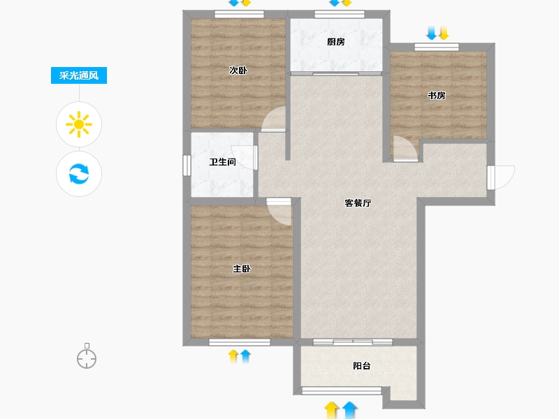 河北省-保定市-花溪壹号院-86.93-户型库-采光通风