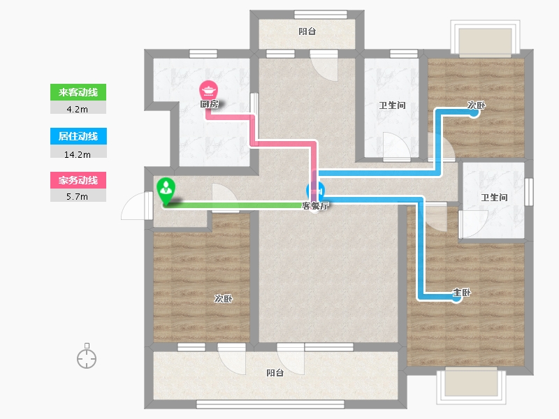 山东省-烟台市-力高阳光海岸-95.00-户型库-动静线