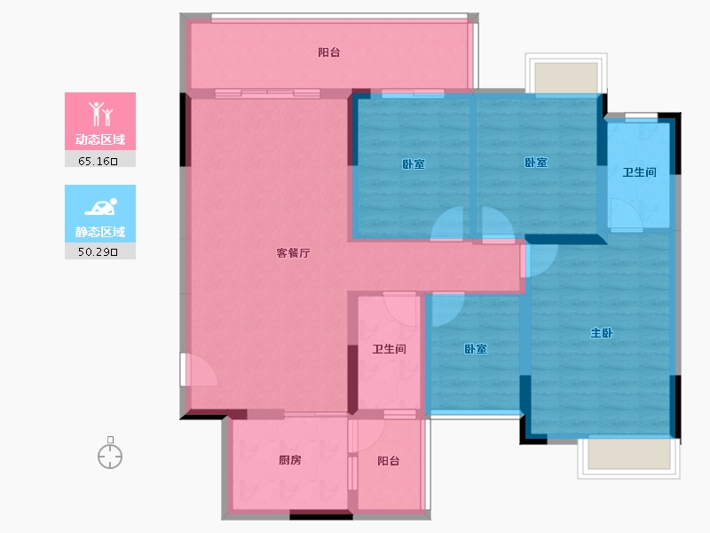 广西壮族自治区-桂林市-交投彰泰漓东新城-103.08-户型库-动静分区