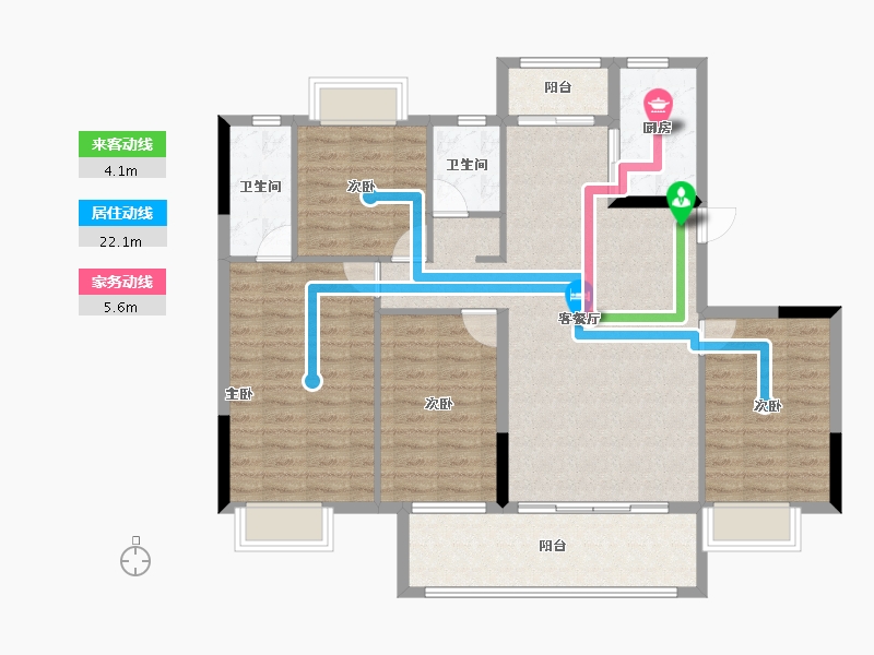 湖北省-襄阳市-国投襄阳府-111.13-户型库-动静线