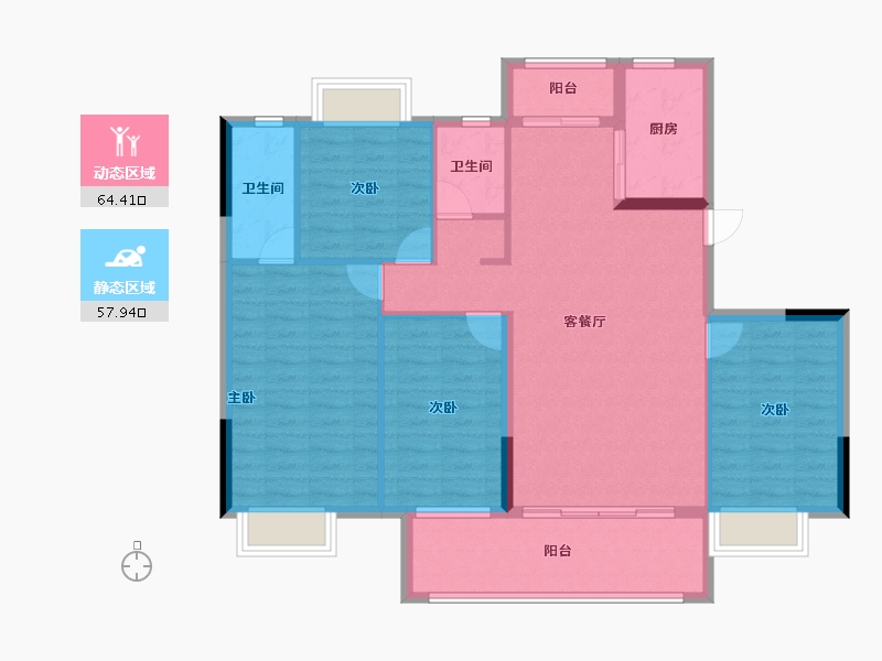 湖北省-襄阳市-国投襄阳府-111.13-户型库-动静分区