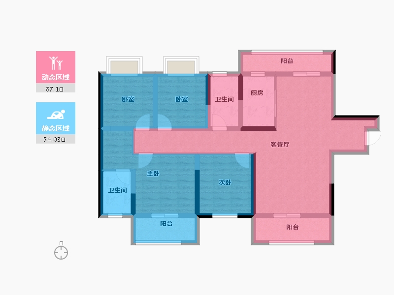 湖南省-长沙市-鑫湘雅韵-106.17-户型库-动静分区