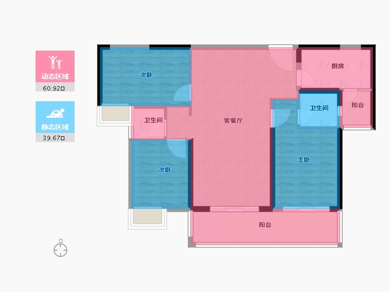 湖北省-宜昌市-北大资源颐和雅郡-90.39-户型库-动静分区