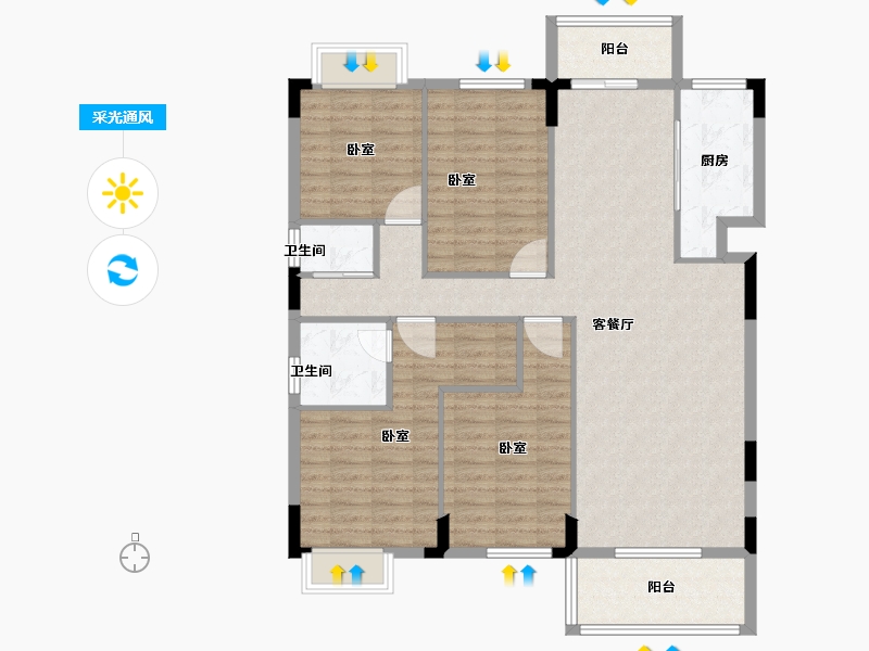 湖北省-宜昌市-映象江南-117.60-户型库-采光通风