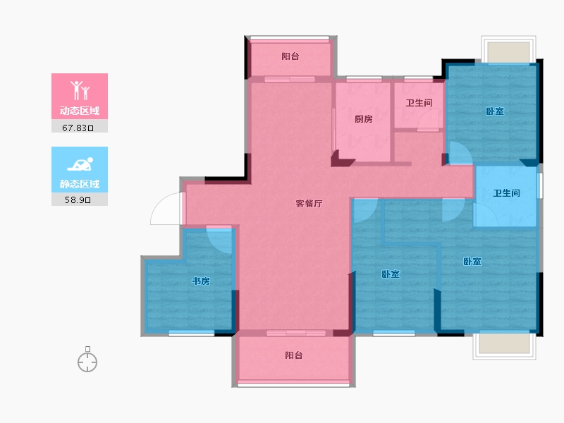 湖北省-宜昌市-映象江南-114.40-户型库-动静分区