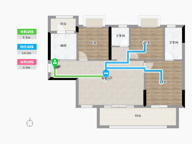 广东省-江门市-敏捷翡翠华府-87.07-户型库-动静线