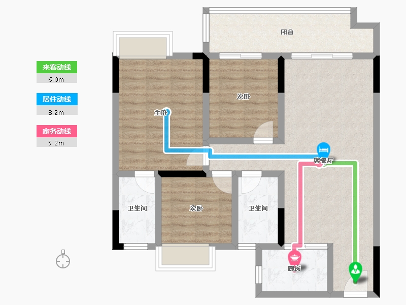 广西壮族自治区-桂林市-彰泰联发沁园春-88.41-户型库-动静线