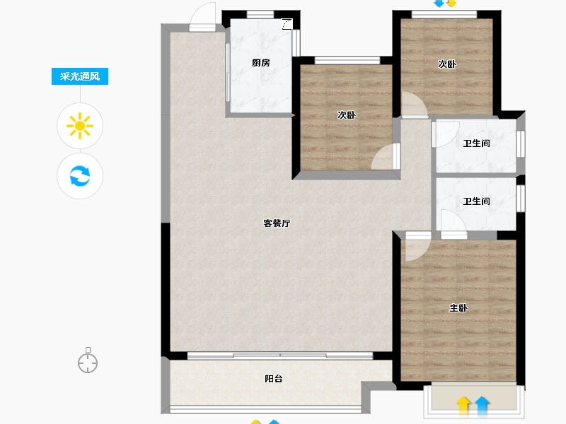 山西省-晋中市-良硕IN时代-104.28-户型库-采光通风