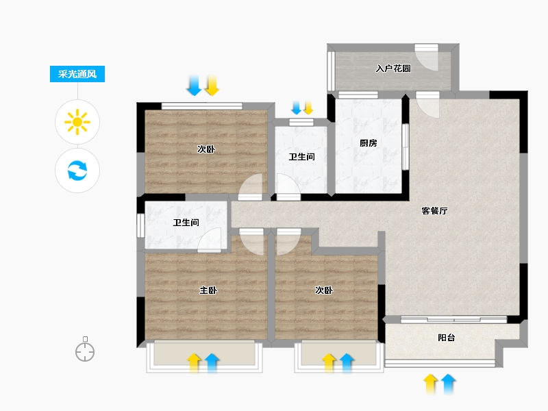 贵州省-遵义市-新蒲家居-94.83-户型库-采光通风