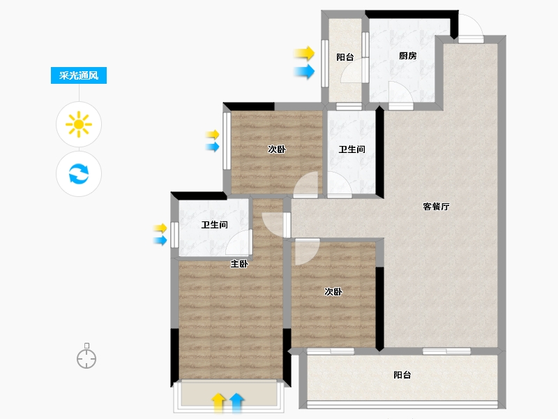 四川省-成都市-华润置地未来之城-94.39-户型库-采光通风