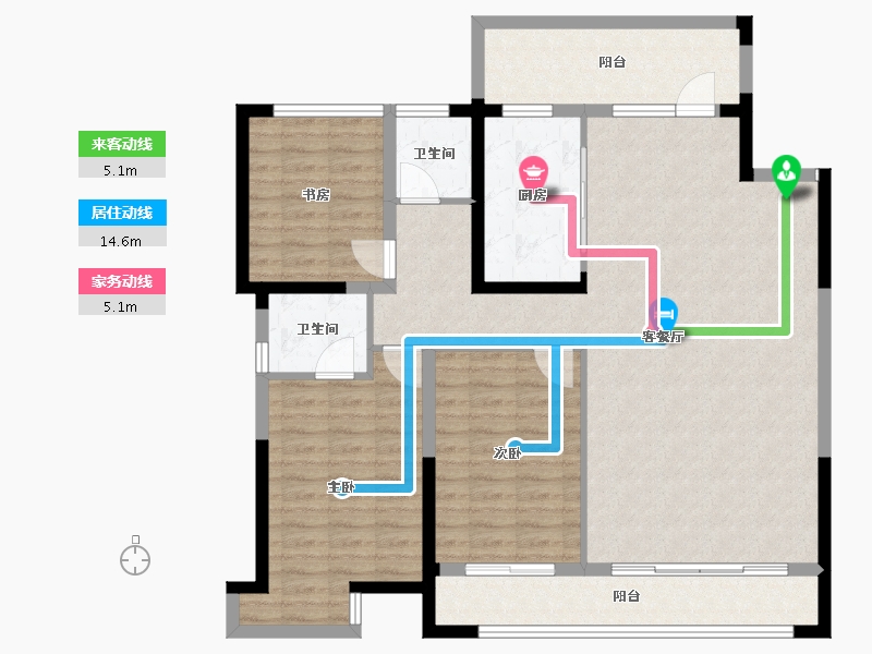 宁夏回族自治区-银川市-龙辰九悦湾三期-117.13-户型库-动静线