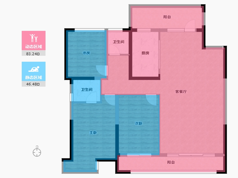 宁夏回族自治区-银川市-龙辰九悦湾三期-117.13-户型库-动静分区