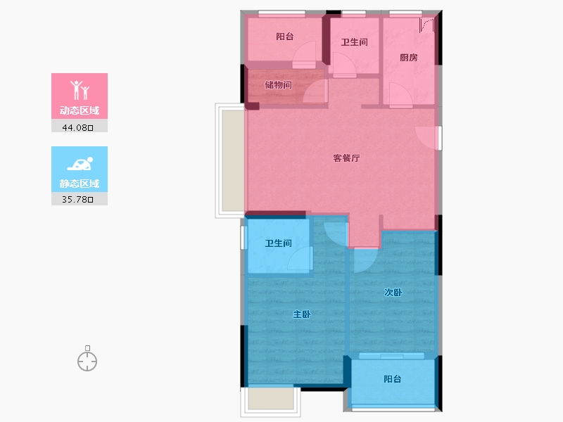 浙江省-湖州市-海伦堡玖悦云溪-71.20-户型库-动静分区