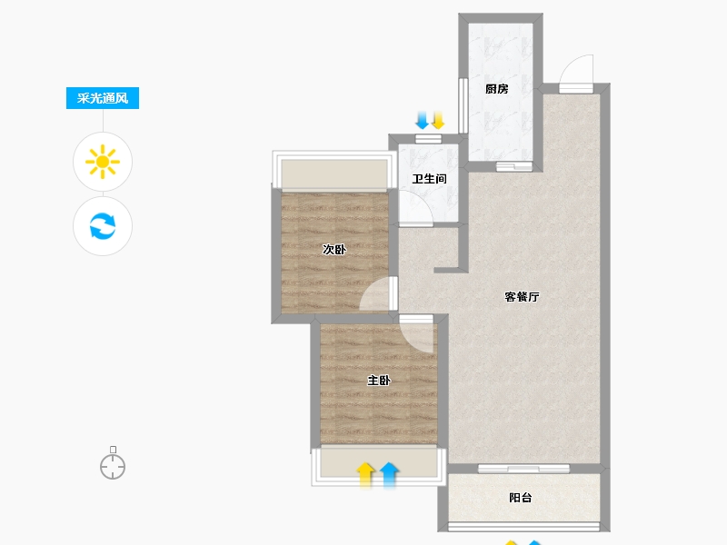 陕西省-安康市-天一城市之光-68.80-户型库-采光通风