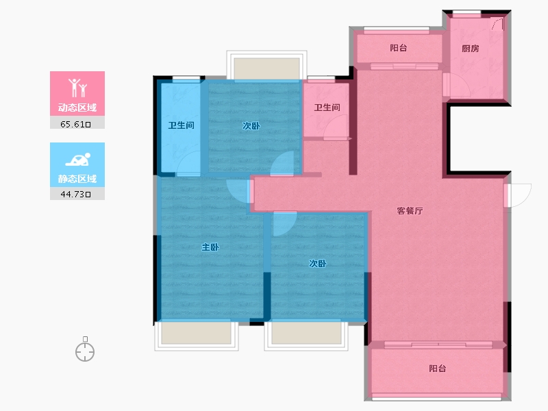 江西省-宜春市-中汽森泽学府壹号-98.90-户型库-动静分区