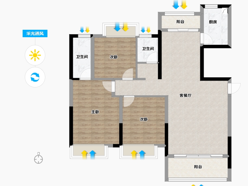 江西省-宜春市-中汽森泽学府壹号-98.90-户型库-采光通风