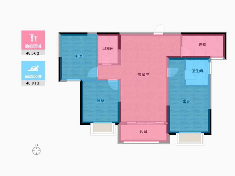 甘肃省-庆阳市-山水观园-79.63-户型库-动静分区