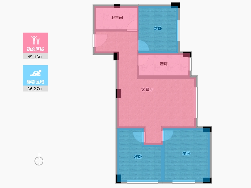 山西省-吕梁市-中央公园·悦时尚广场-71.73-户型库-动静分区