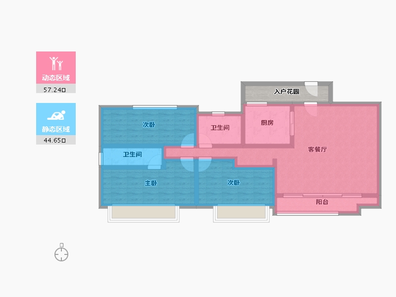 贵州省-遵义市-新蒲家居-94.39-户型库-动静分区