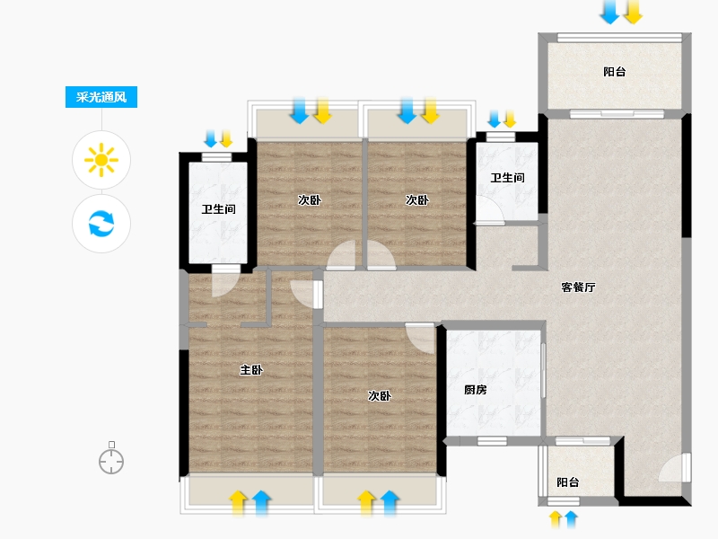 四川省-成都市-华润置地时代之城-112.00-户型库-采光通风