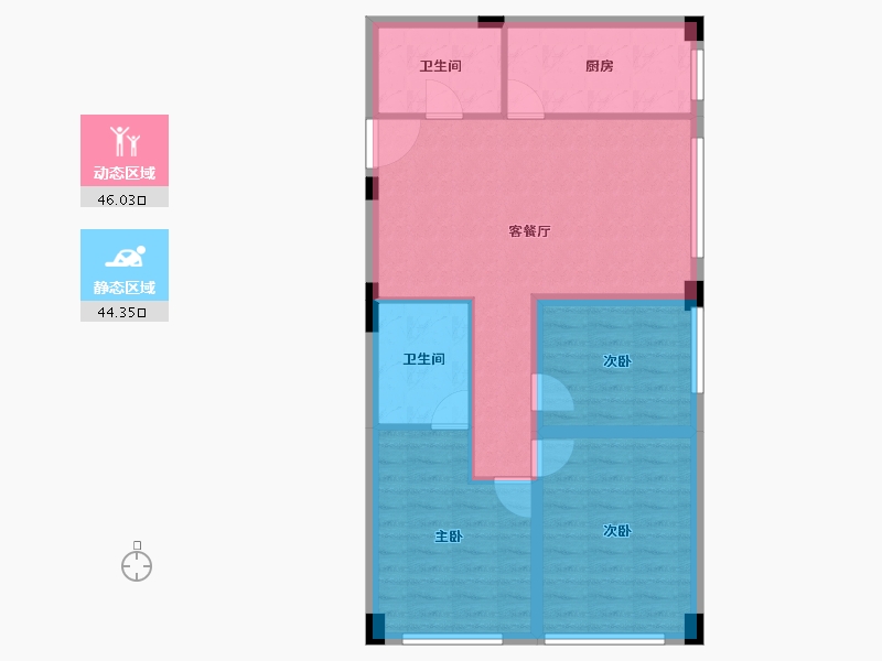 山西省-吕梁市-中央公园·悦时尚广场-81.09-户型库-动静分区