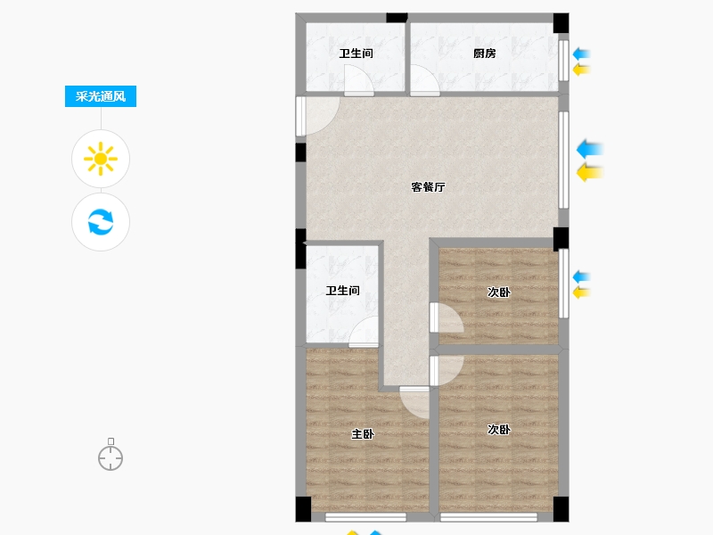 山西省-吕梁市-中央公园·悦时尚广场-81.09-户型库-采光通风