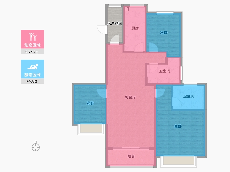 山东省-淄博市-淄博恒大林溪郡-97.50-户型库-动静分区