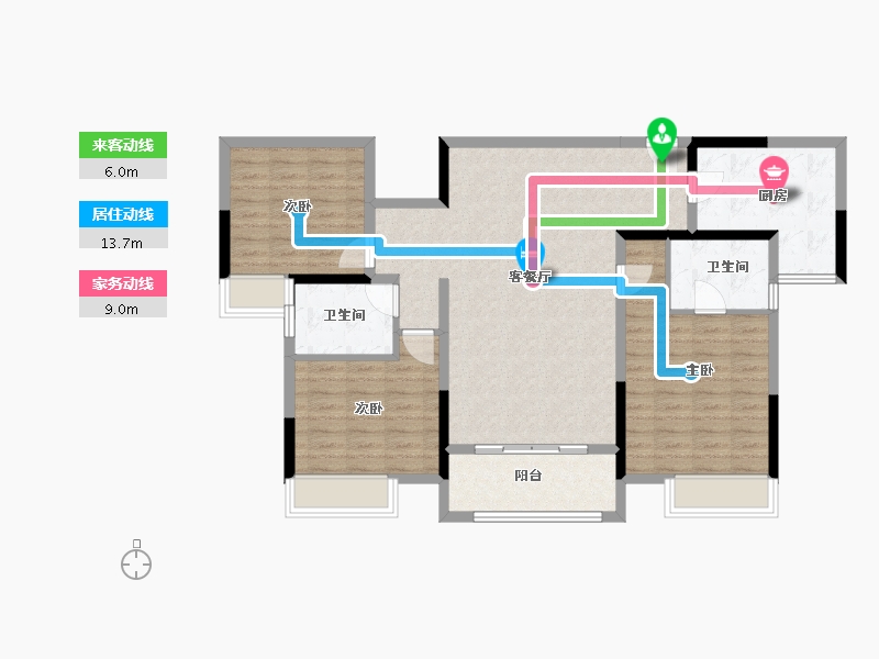 贵州省-遵义市-新蒲家居-101.40-户型库-动静线