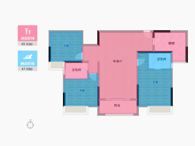 贵州省-遵义市-新蒲家居-101.40-户型库-动静分区