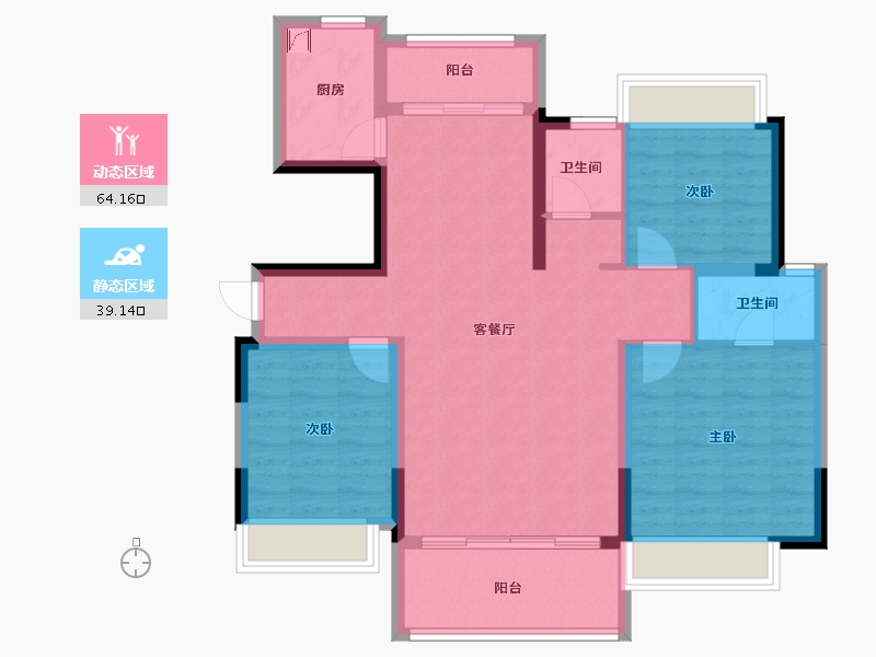 江西省-宜春市-中汽森泽学府壹号-91.88-户型库-动静分区