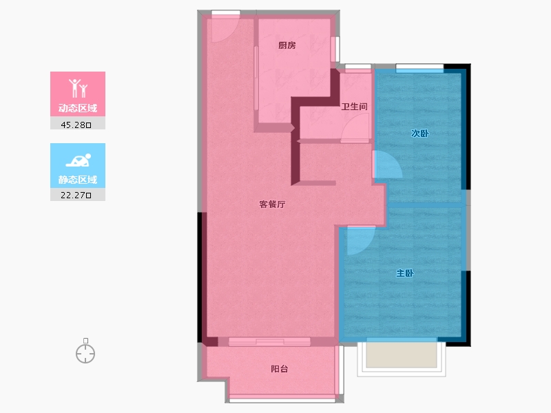 浙江省-宁波市-海湾新城-60.05-户型库-动静分区