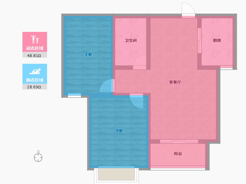 河北省-保定市-哈弗城D1区-68.87-户型库-动静分区