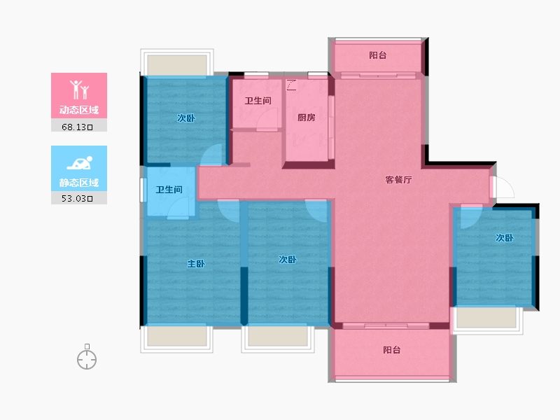 江西省-宜春市-中汽森泽学府壹号-108.72-户型库-动静分区