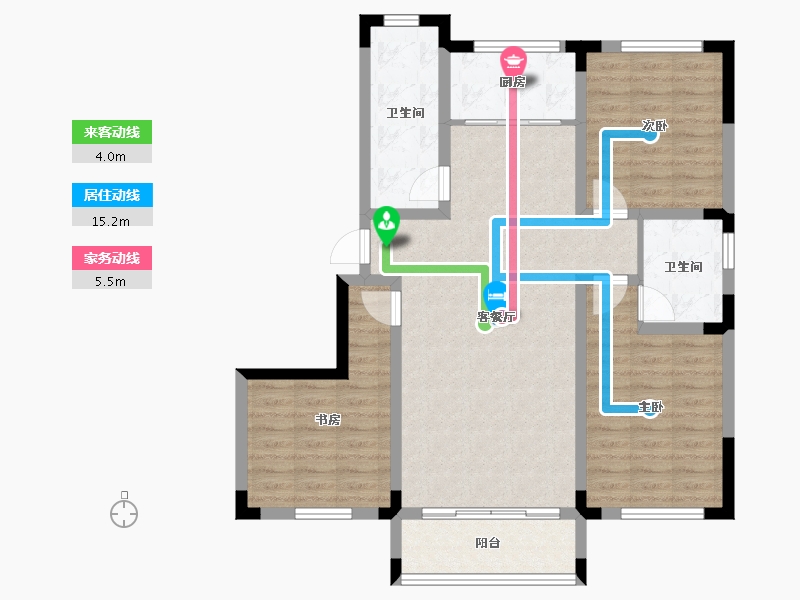 山东省-淄博市-远方凤栖园-93.30-户型库-动静线