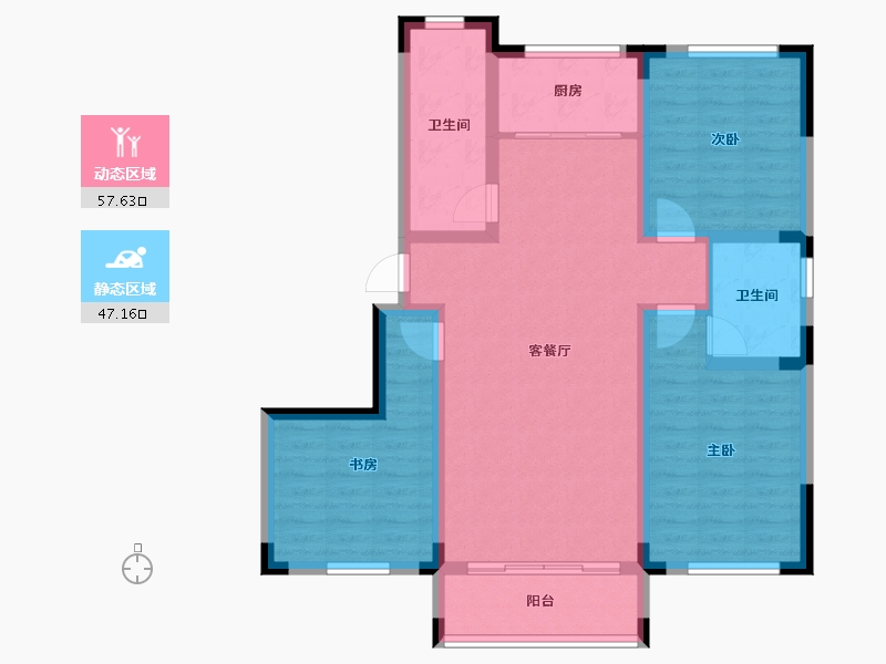 山东省-淄博市-远方凤栖园-93.30-户型库-动静分区