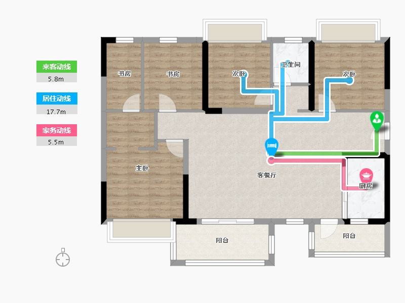 四川省-成都市-华润置地时代之城-108.80-户型库-动静线